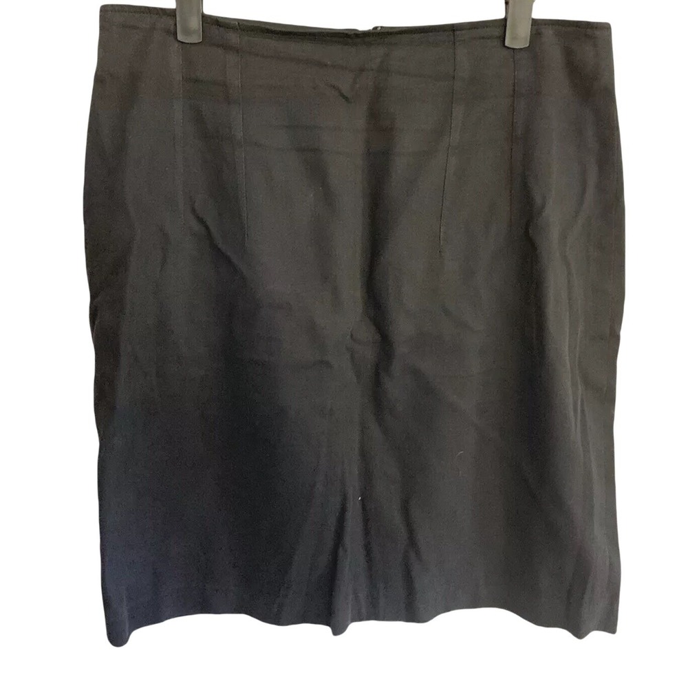 The Limited Pencil Skirt Size 14 Black Cotton Stretch Knee Length Made in Italy